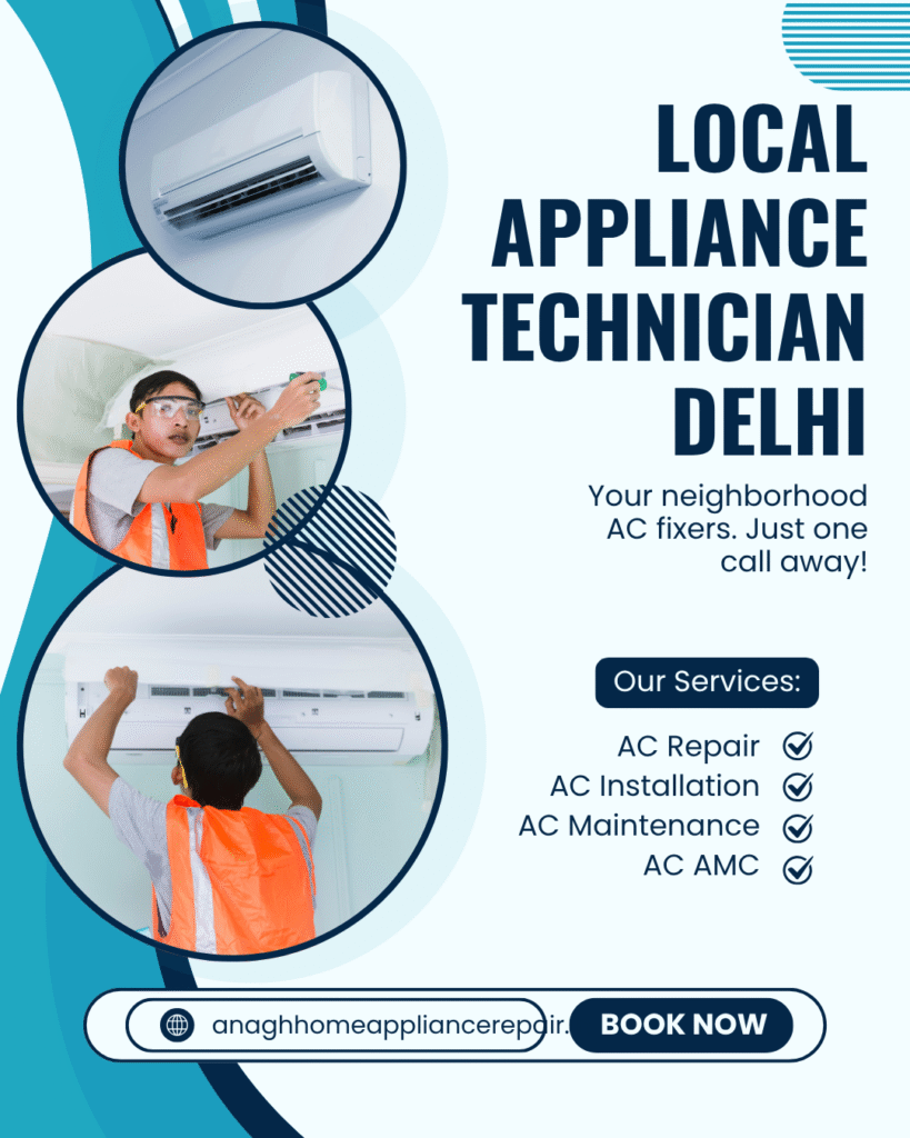 Get expert appliance repair at home in Delhi. Anagh Home Services provides trusted local appliance technicians for all brands. Call now!