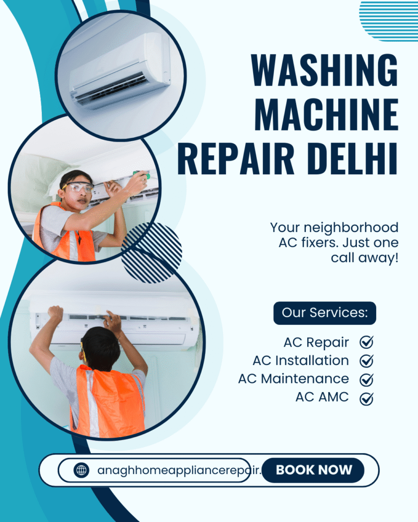 Washing Machine Repair Delhi by Anagh Home Service. Expert technicians, fast doorstep service, and affordable repair for all brands.