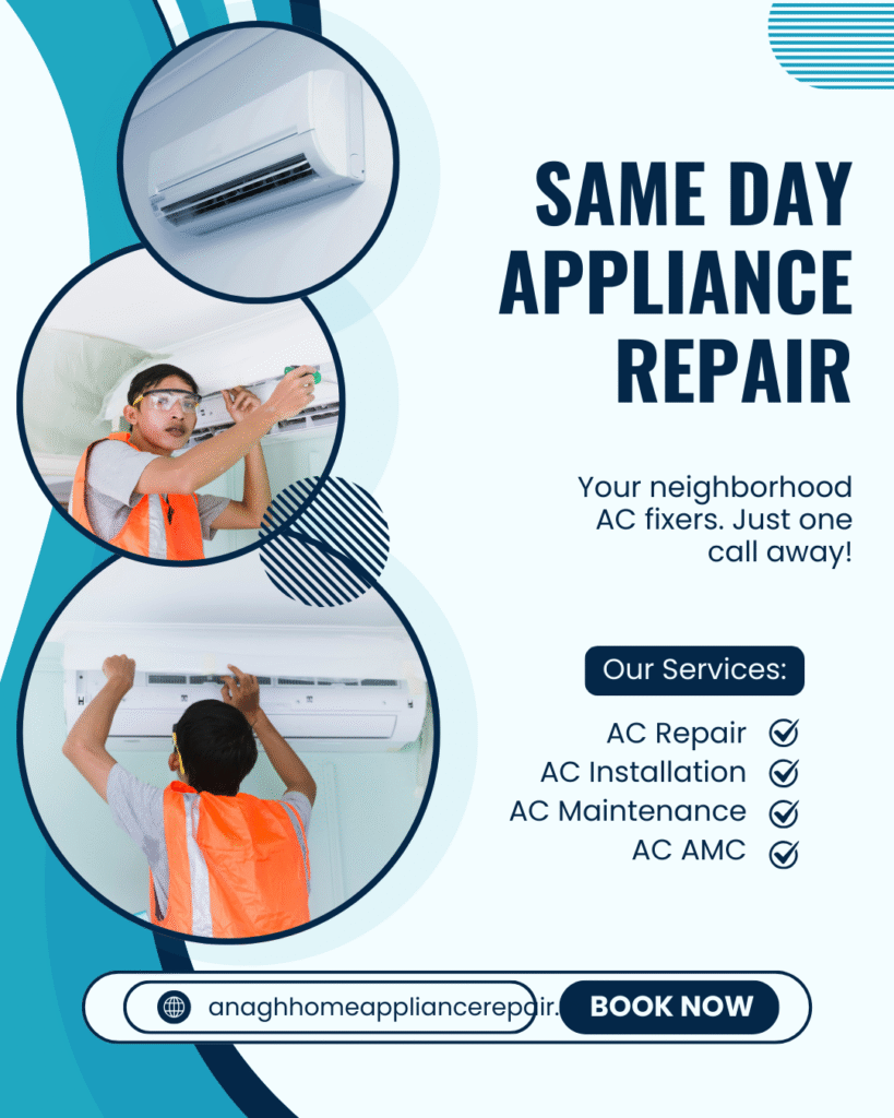 Need same day appliance repair at home? Anagh Home Services provides fast, reliable, and affordable appliance repair with expert technicians and doorstep service.