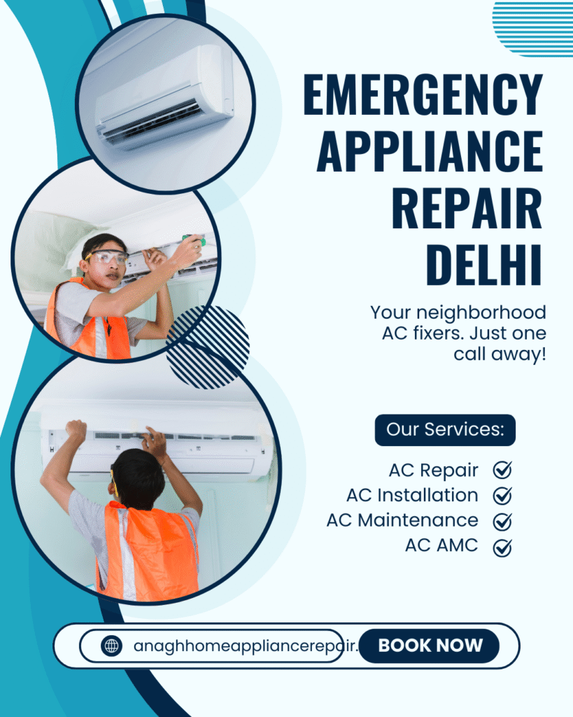 Fast Emergency Appliance Repair in Delhi by Anagh Home Services. Same-day doorstep service, expert technicians, and reliable repairs.