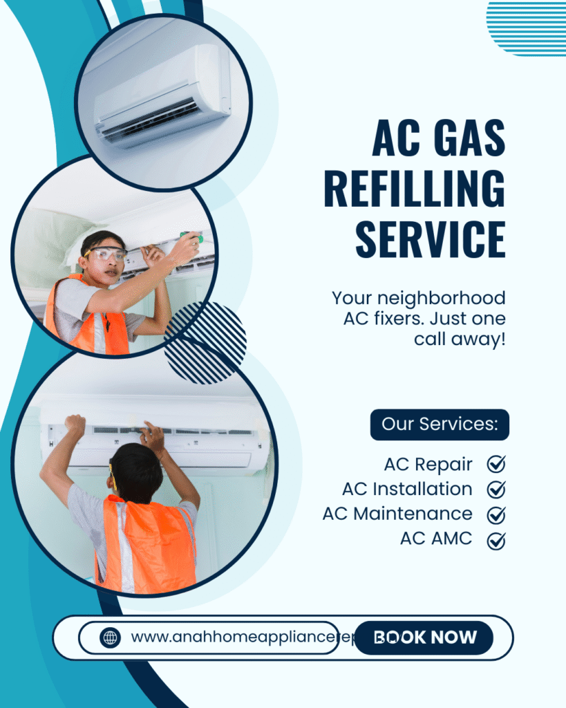 Need a reliable AC gas refilling service? Anagh Home Services provides expert gas charging, leak checks, and doorstep AC service at affordable prices.